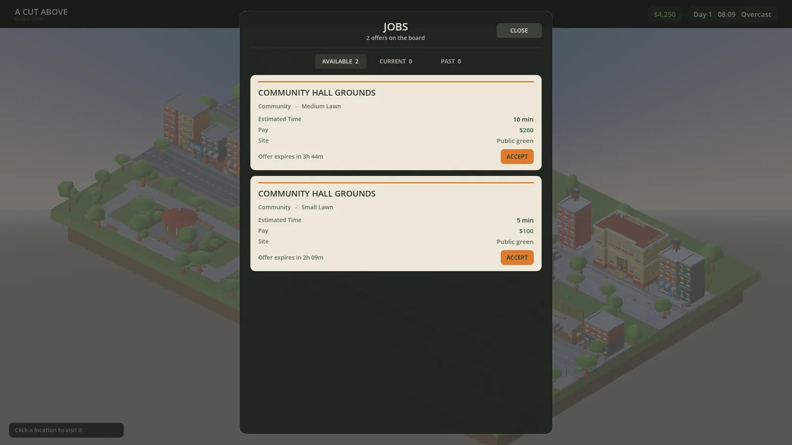 The job board listing generated lawn-care contracts